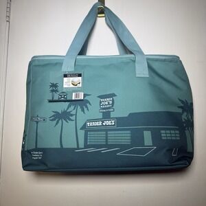 Trader Joes Large Reusable Insulated Bag Teal Green 8 Gallon